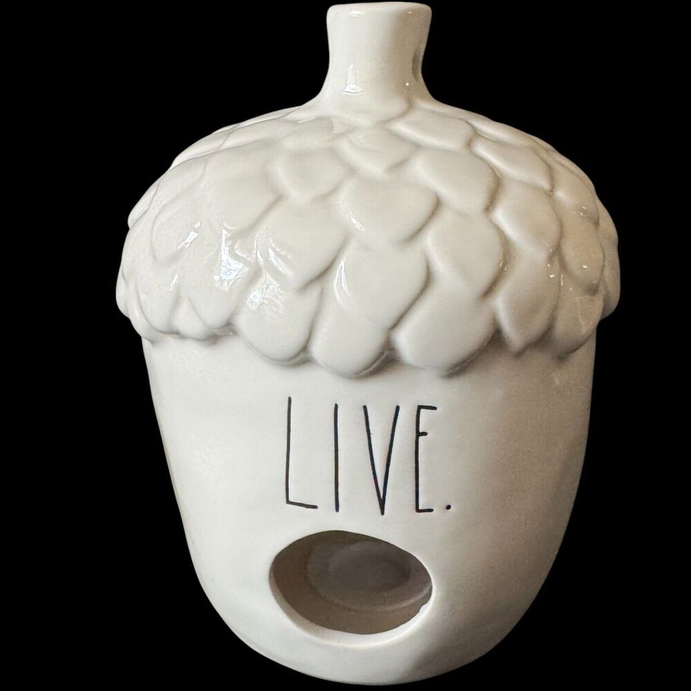 Rae Dunn Birdhouse LIVE Tiki / Acorn Glossy White LL Rubber Stopper Entry  Door